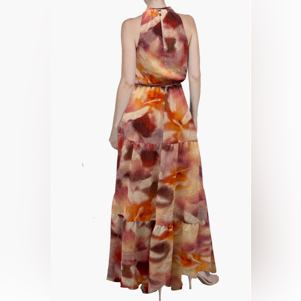 Julia Jordan Abstract Crinkle Chiffon Maxi Dress size 6